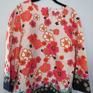 Trina Turk contemporary 60s style floral multi color Size 16